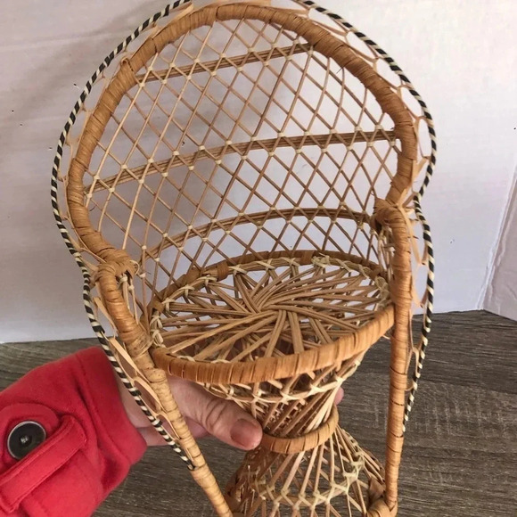 Vtg Plant Stand Peacock Chair - Picture 6 of 9
